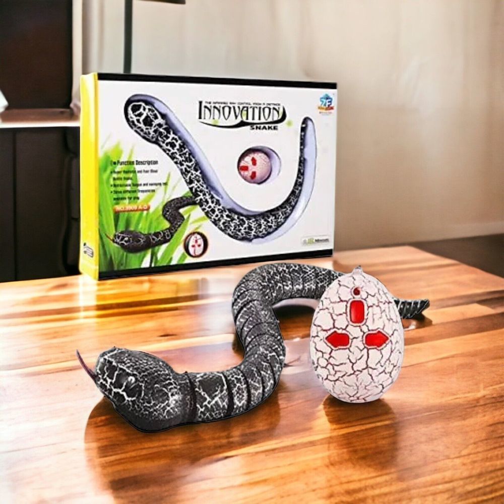 16" Realistic Rechargeable Remote Control RC Snake Toy for Baby Kids Play (Black